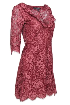 For love & lemons - Pink Lace Dress w/ Open Back Sz S