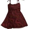 For Love & Lemons - Red, Maroon, & Orange Print Sleeveless Dress Sz XS