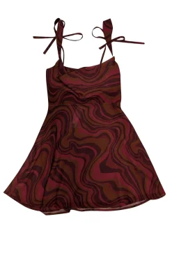 For Love & Lemons - Red, Maroon, & Orange Print Sleeveless Dress Sz XS