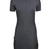 Frame - Black Ribbed Short Sleeve Knit Dress Sz S
