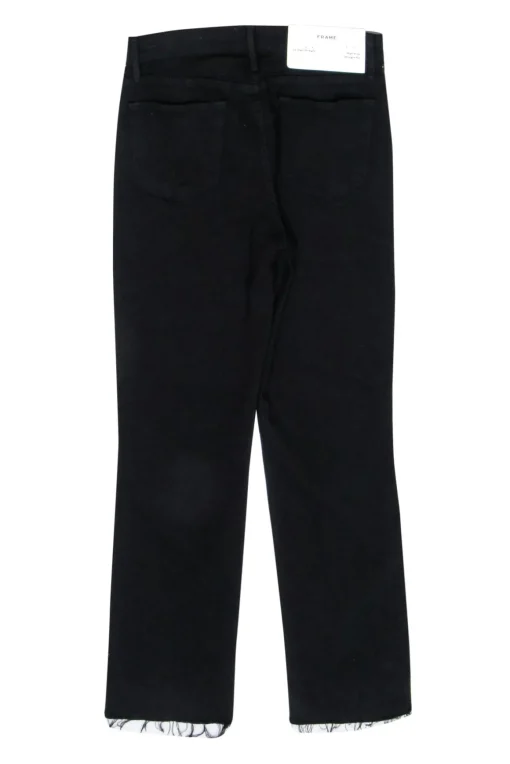 Frame - Black Straight Leg Jeans w/ Gold Glitter Side Stripe Sz 8