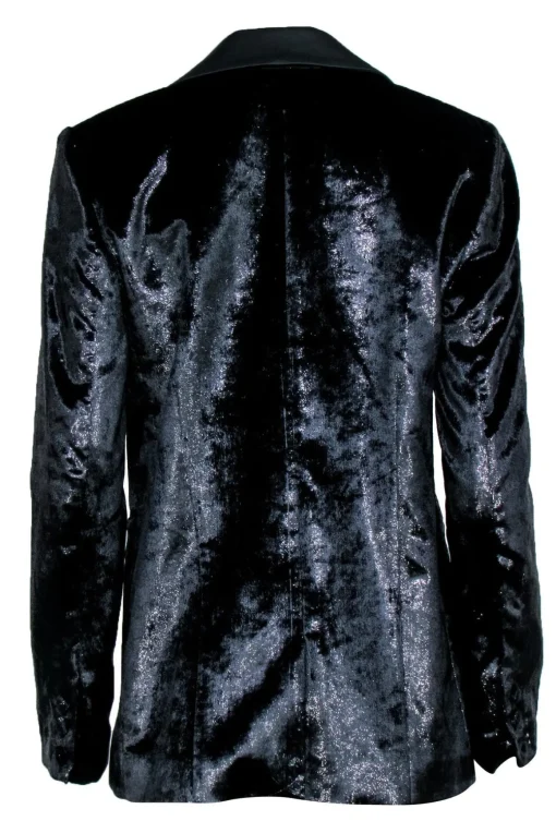 Frame - Black Velvet Metallic Blazer Sz 4