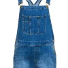 Frame - Medium Wash Denim Raw Hem Shortalls Sz S