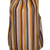 Frame - Orange, Beige, & Burgundy Striped Silk Sleeveless Top Sz M