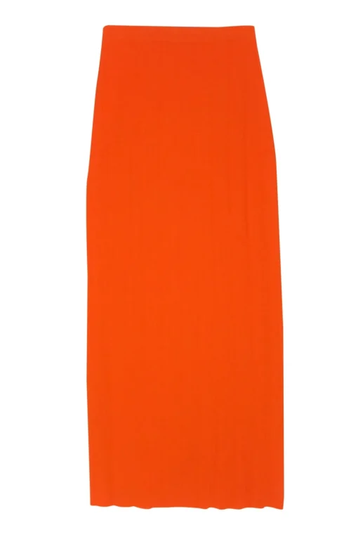 Frame - Orange Ribbed Knit Side Cut Out Fitted Skirt Sz XS