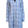 Frank & Eileen - Blue & White Plaid Linen Blend Shirtdress Sz S