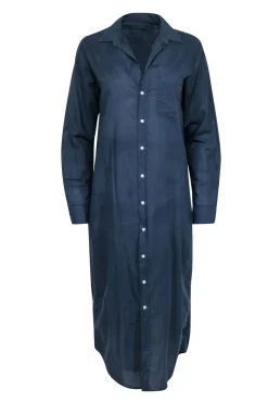 Frank & Eileen - Navy Cotton "Rory" Maxi Shirt Dress Sz S