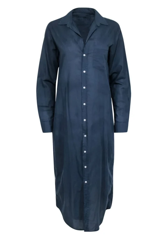 Frank & Eileen - Navy Cotton "Rory" Maxi Shirt Dress Sz S