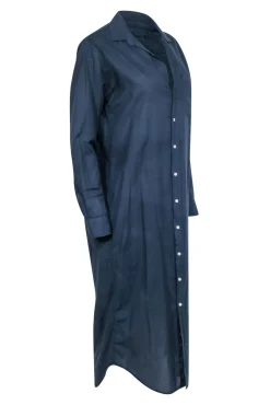 Frank & Eileen - Navy Cotton "Rory" Maxi Shirt Dress Sz S