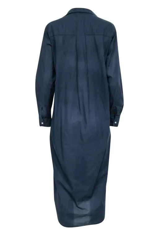Frank & Eileen - Navy Cotton "Rory" Maxi Shirt Dress Sz S