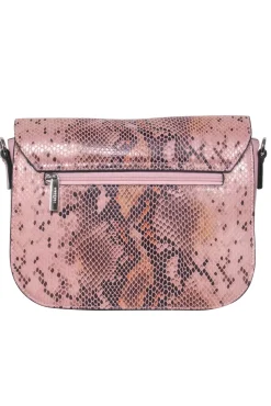 Frederic Paris - Pink Snakeskin Print Crossbody Bag