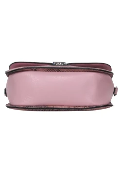 Frederic Paris - Pink Snakeskin Print Crossbody Bag