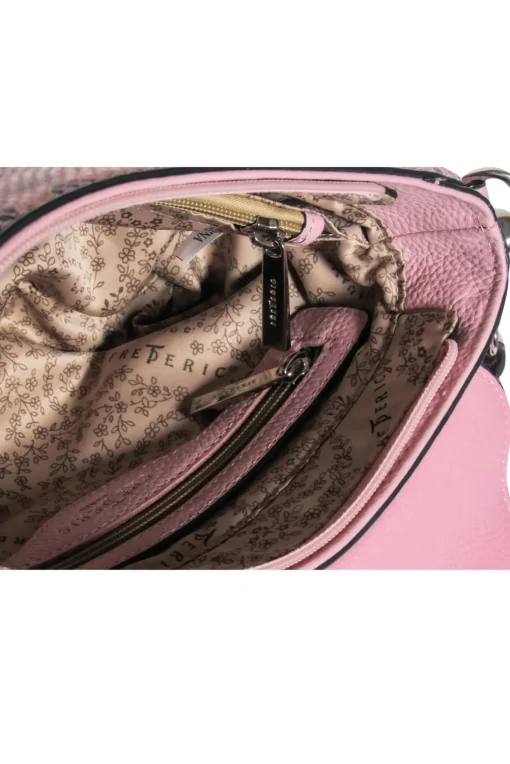 Frederic Paris - Pink Snakeskin Print Crossbody Bag