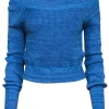 Free People - Blue & Purple Marbled Off-the-Shoulder Sweater Sz XS