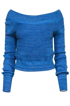 Free People - Blue & Purple Marbled Off-the-Shoulder Sweater Sz XS