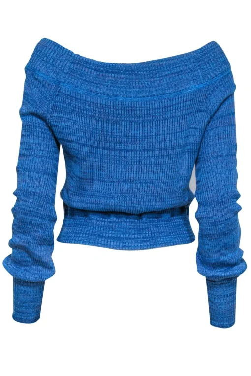 Free People - Blue & Purple Marbled Off-the-Shoulder Sweater Sz XS