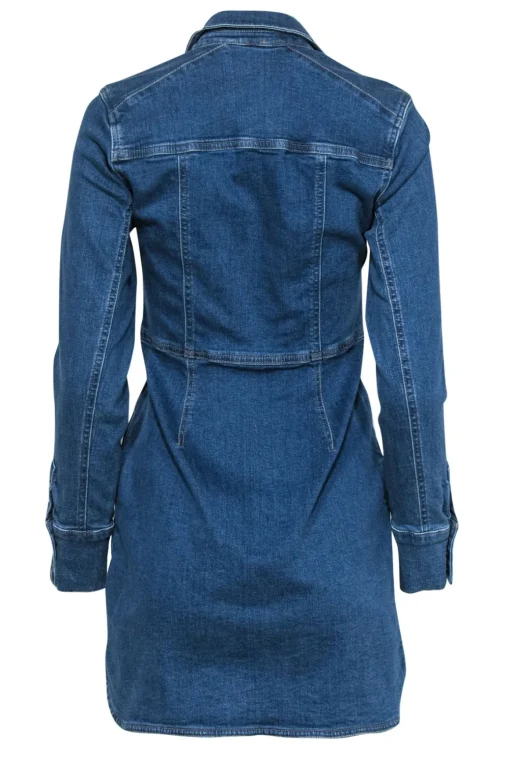 Free People - Medium Wash Denim Button-Up Shirt Dress Sz S