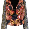 Free People - Mixed Print Black Long Sleeve Blouse Sz XS