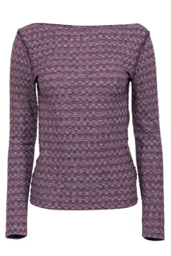 Free People - Purple Marble Knit Sweater w/ Boat Neckline Sz S
