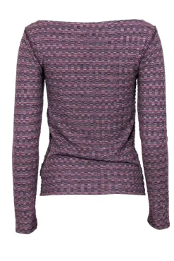 Free People - Purple Marble Knit Sweater w/ Boat Neckline Sz S