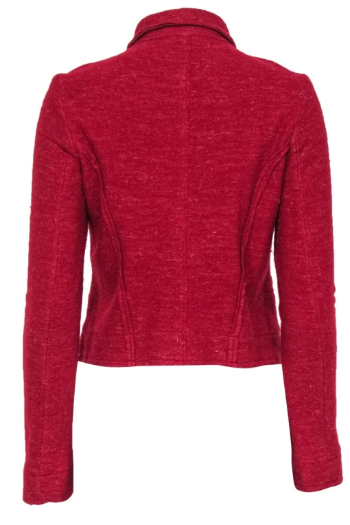 Free People - Red Wool Blend Button-Front Jacket Sz S