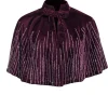 Free People - Wine Red Crushed Velvet Caplet w/ Beading OS