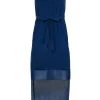 French Connection - Blue Silk "Selene" Slip Dress w/ High-Low Hem Sz 0