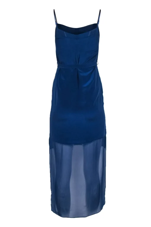 French Connection - Blue Silk "Selene" Slip Dress w/ High-Low Hem Sz 0