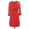 French Connection - Coral Silk & Bead Detail Dress Sz 4