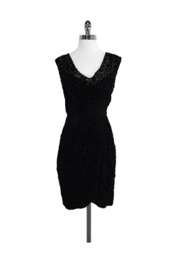 Frock! by Tracy Reese - Black Velvet Leopard Print Dress Sz 2