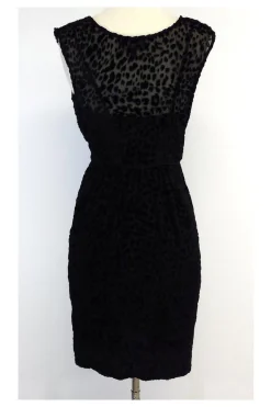 Frock! by Tracy Reese - Black Velvet Leopard Print Dress Sz 2
