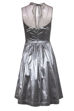 Frock! by Tracy Reese - Silver Metallic Sleeveless Dress Sz 4