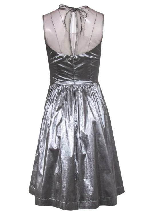 Frock! by Tracy Reese - Silver Metallic Sleeveless Dress Sz 4