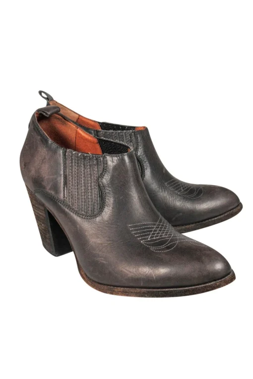 Frye - Dark Gray Booties w/ Stitching Sz 11