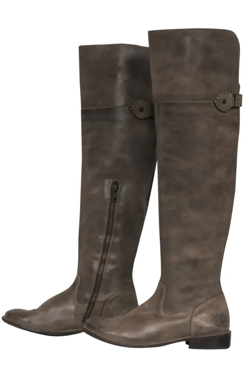 Frye - Light Olive Leather Over-the-Knee Boots Sz 7.5