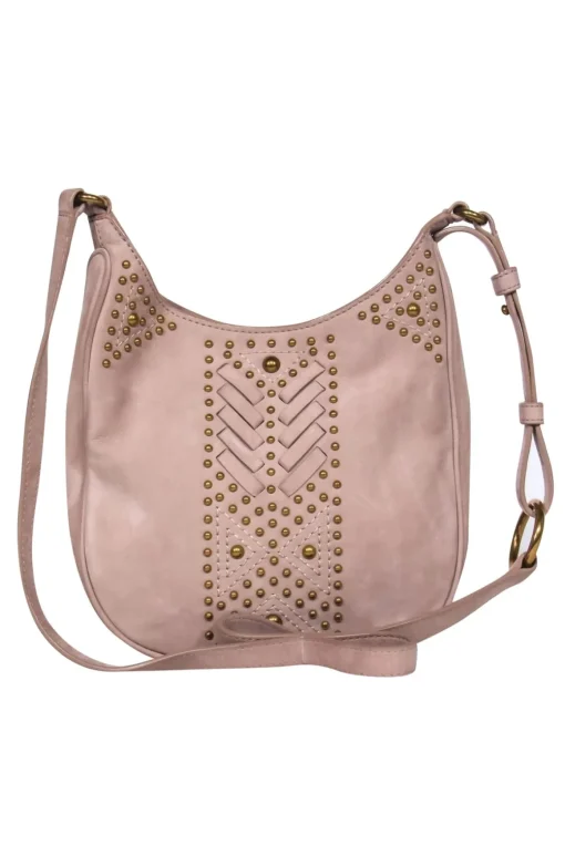 Frye - Taupe Crossbody Bag w/ Gold-Toned Studs