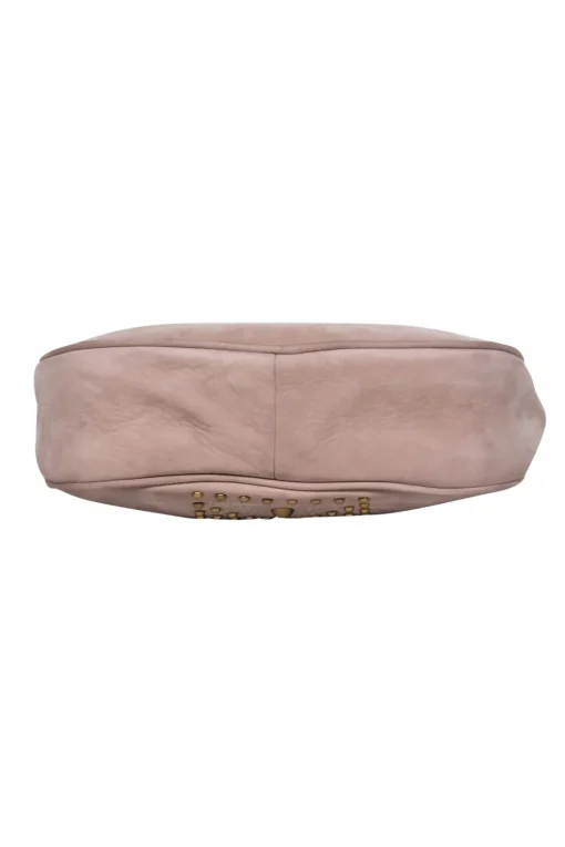 Frye - Taupe Crossbody Bag w/ Gold-Toned Studs