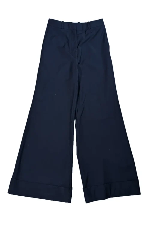 G. Label by Goop - Black Wide Leg Cuffed Trousers Sz 8