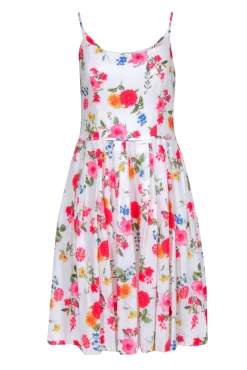 Gal Meets Glam - White w/ Pink & Red Floral Print Sleeveless Dress Sz 6