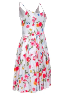 Gal Meets Glam - White w/ Pink & Red Floral Print Sleeveless Dress Sz 6