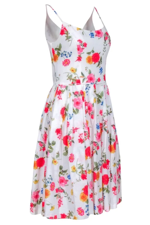 Gal Meets Glam - White w/ Pink & Red Floral Print Sleeveless Dress Sz 6