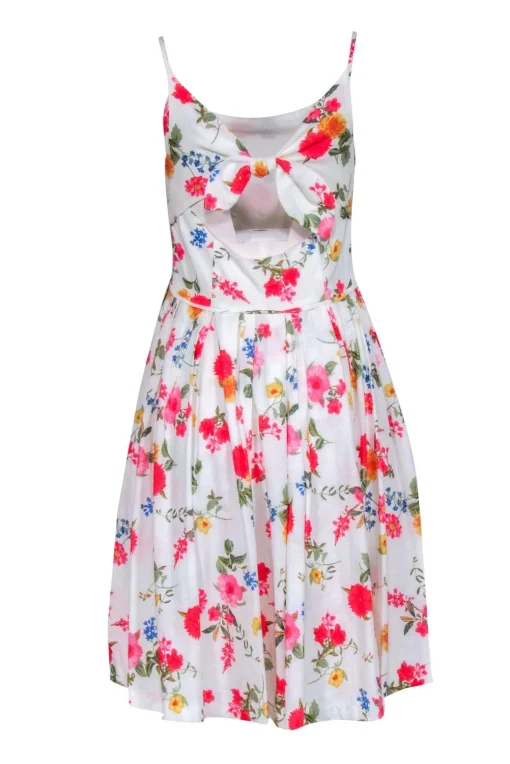 Gal Meets Glam - White w/ Pink & Red Floral Print Sleeveless Dress Sz 6