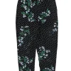 Ganni - Black Floral Print & Polka Dot Skinny “Rometty Georgette” Pants Sz 2