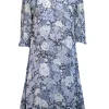 Ganni - Blue & Navy Floral Print Georgette Mini Dress Sz 6