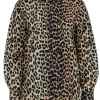 Ganni - Brown & Black Leopard Print Button Front Shirt Sz 6