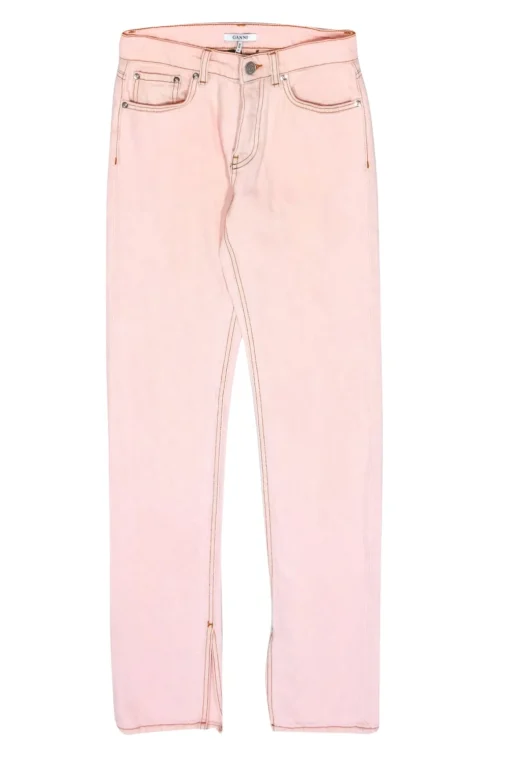 Ganni - Light Pink Jeans w/ Slit at Bottom Sz 25
