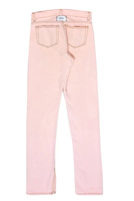 Ganni - Light Pink Jeans w/ Slit at Bottom Sz 25