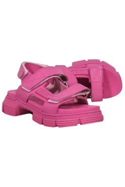 Ganni - Pink Chunky Rubber Strappy Sandals Sz 9