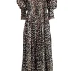 Ganni - Tan & Black Leopard Print Maxi Dress Sz 8