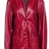 GAP - Red Textured Leather Vintage Jacket Sz XL